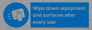 Wipe down equipment and surfaces after every use